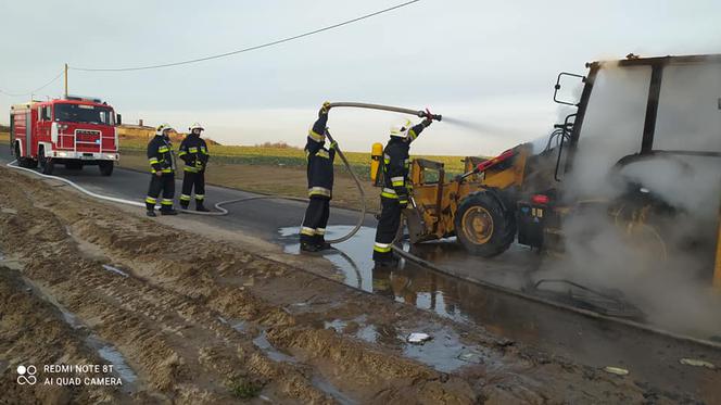 Pożar koparki na budowie trasy S5 w Niewieścinie! Gigantyczne straty [ZDJĘCIA]