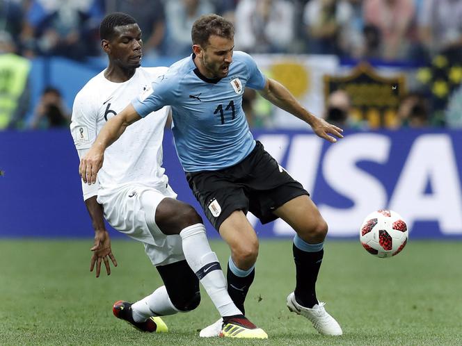 MŚ Rosja 2018. Ćwierćfinał: Urugwaj-Francja: Cristhian Stuani i Paul Pogba