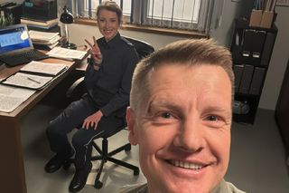 	M jak miłość nowy sezon na planie. Paweł (Rafał Mroczek), Natalka (Dominika Suchecka)