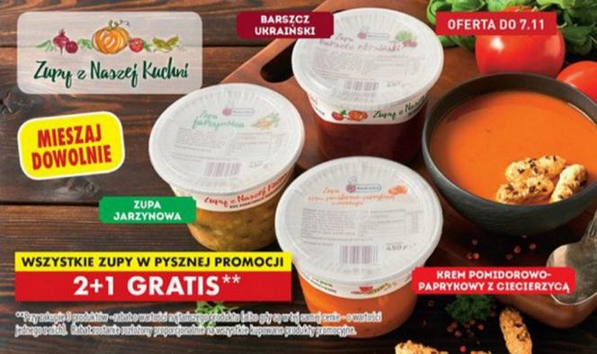  zupy w promocji 2+1 gratis