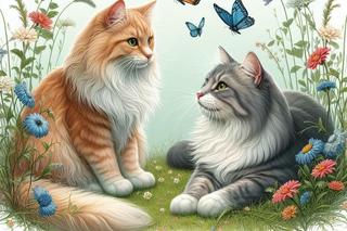 Kartki z kotami na dzień dobry