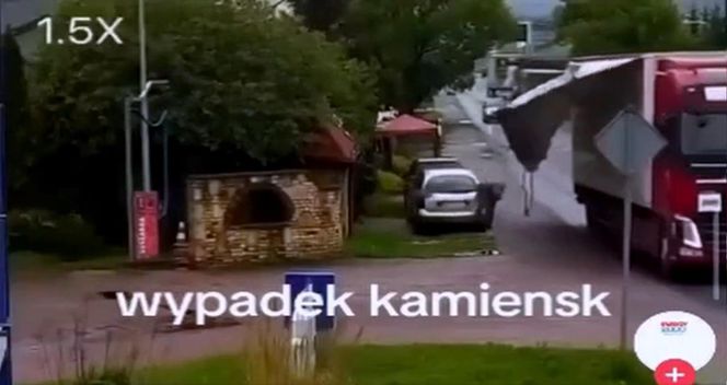 Pas od tira uderzył kobietę prosto w głowę. Wszystko widać na nagraniu