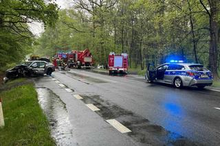 Wypadek w Grudzicach na DK94. Zderzyły się dwa samochody