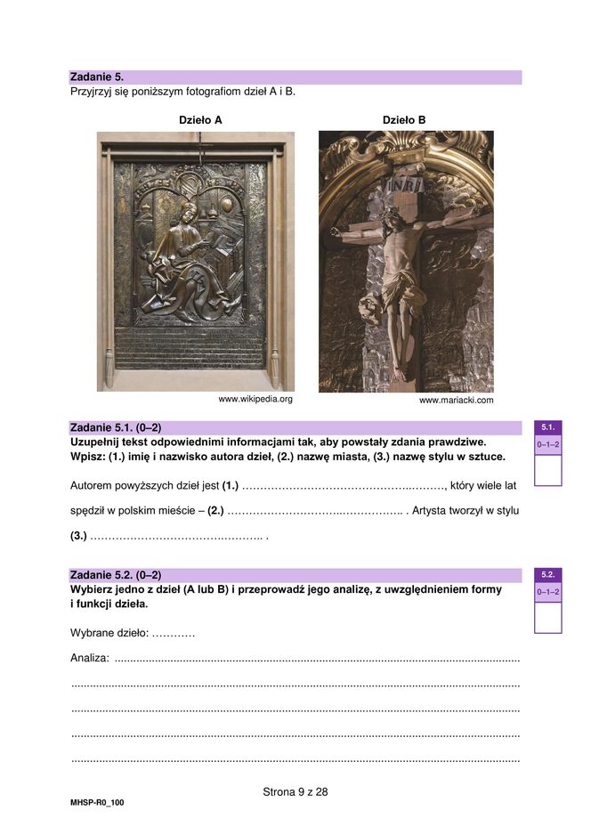 Matura 2025 historia sztuki - arkusz CKE 14.05.2025 - Formuła 2023