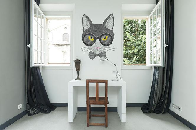 Naklejka lateksowa Hipster cat