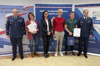 Komendant Policji w Nowym Saczu podziękował uczniom ZS nr 1 