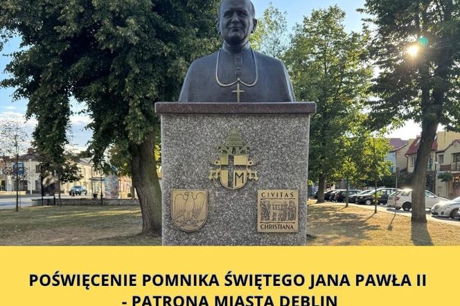 Poświęcenie pomnika Św. Jana Pawła II w Dęblinie - plakat wydarzenia