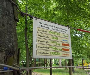 Park Linowy Tarzan w Lesznie na kilka dni przed otwarciem