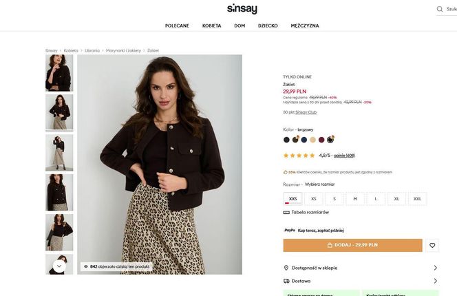 Marynarki i żakiety Sinsay