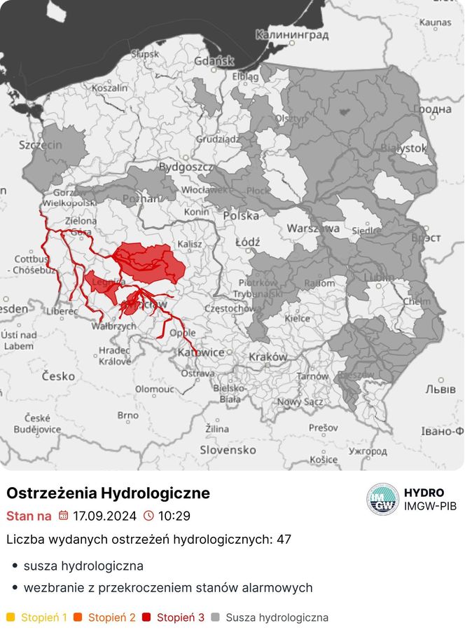 Ostrzeżenie hydrologiczne IMGW