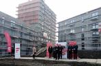 Mieszkanie Plus w Katowicach na finiszu! Na Nowym Nikiszowcu zawisła wiecha [ZDJĘCIA, WIDEO, AUDIO]