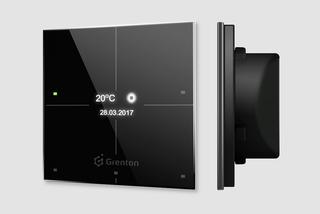 Dotykowy panel do sterowania funkcjami budynku. System Grenton Smart Home na targach Budma 2018