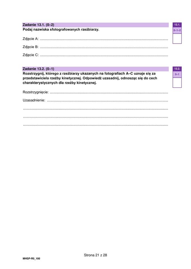 Matura 2025 historia sztuki - arkusz CKE 14.05.2025 - Formuła 2023