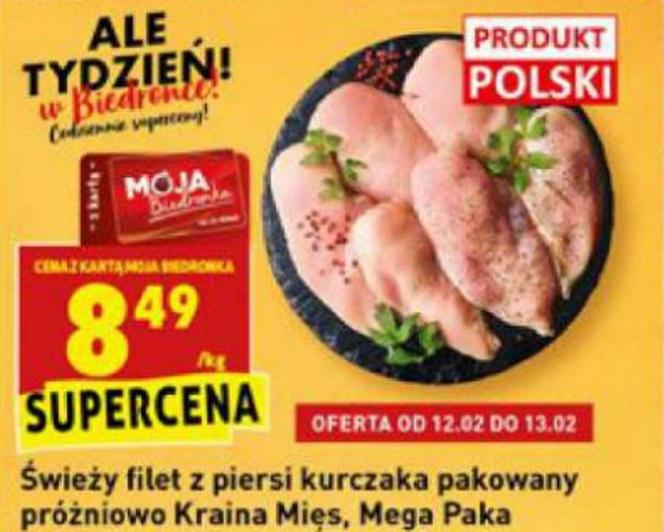 świeży filet z piersi kurczaka 8,49 zł/kg