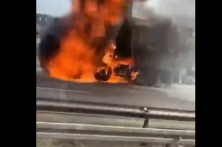 Pożar na zakopiance w Nowym Targu