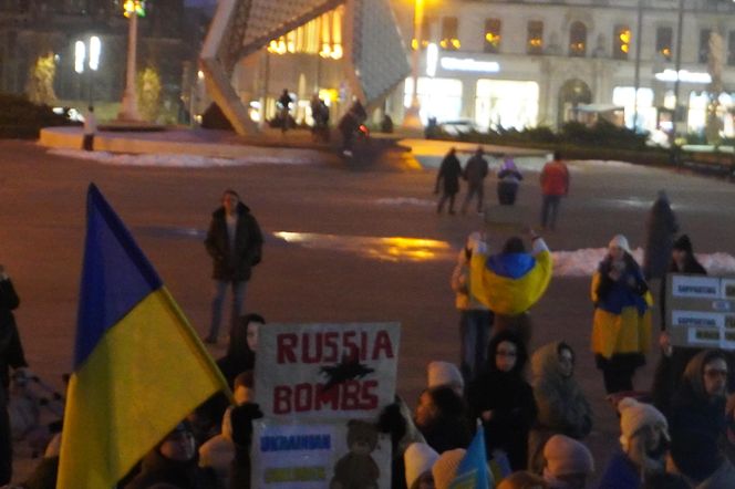 Manifestacja w trzecią rocznicę wybuchu wojny w Ukrainie