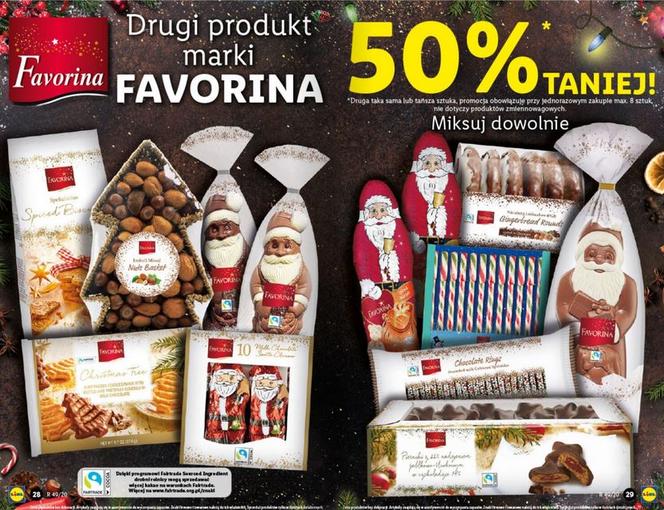Lidl – SUPER RABATY! Słodycze Favorina za drugi produkt zapłacimy 50 proc. taniej
