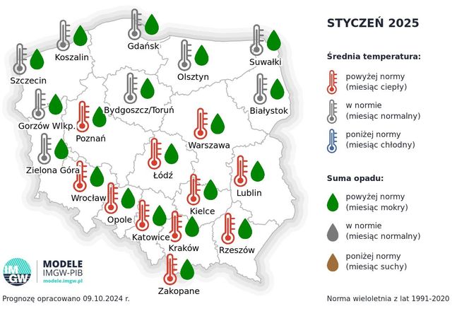 Pogoda długoterminowa IMGW na zimę 2024/2025