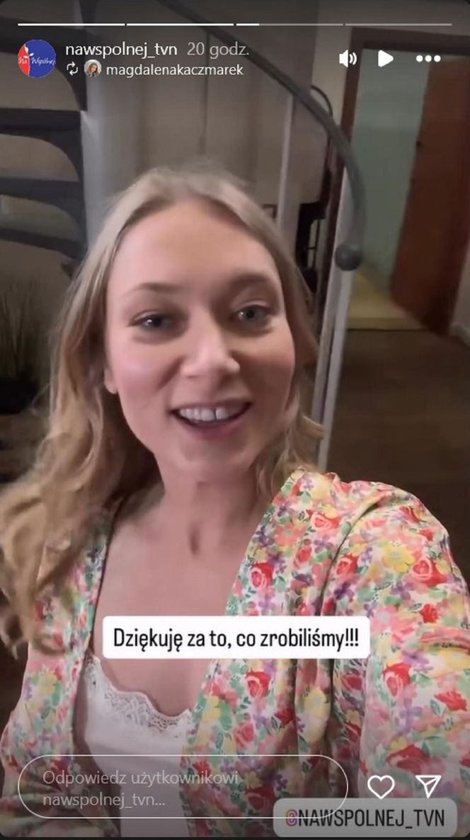 Na Wspólnej. Łucja Agier (Magdalena Kaczmarek) na planie