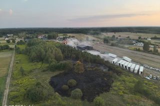 Pożar bazy transportowej w miejscowości Ławki w gminie Łuków