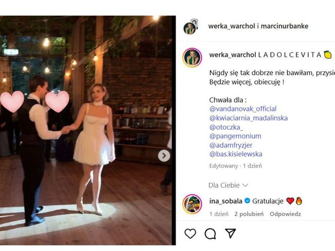 Weronika Warchoł i Marcin Urbanke wzięli ślub