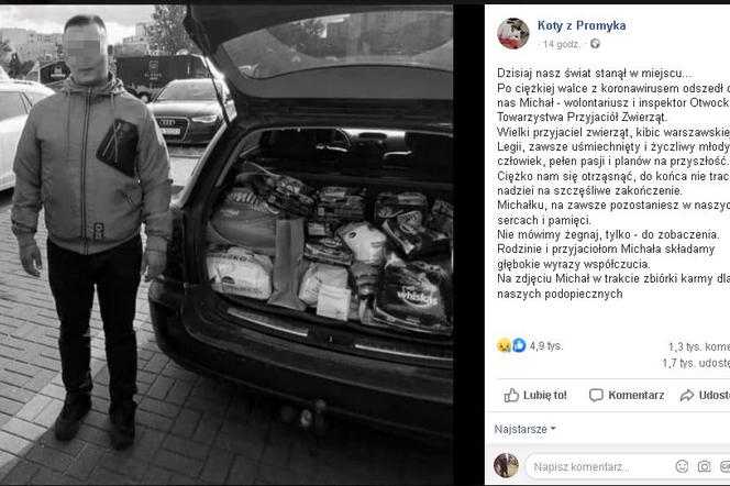 Zmarły Michał, wolontariusz i inspektor Otwockiego Towarzystwa Przyjaciół Zwierząt