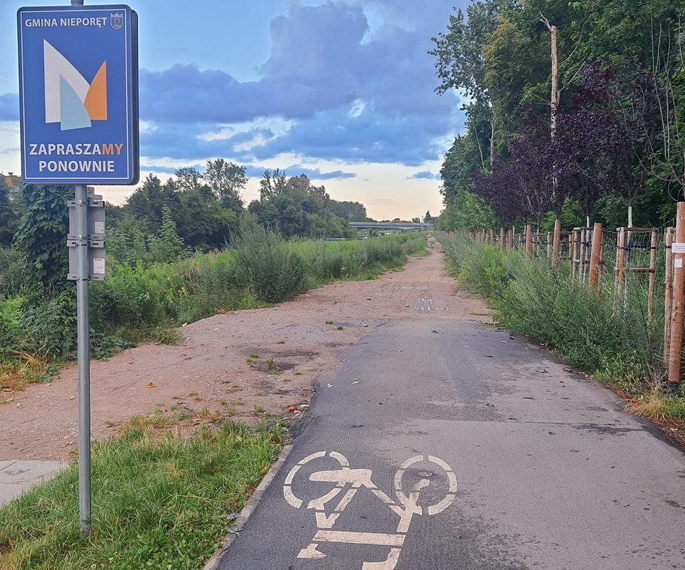 Droga rowerowa nad Kanałem Żerańskim - granica Warszawy