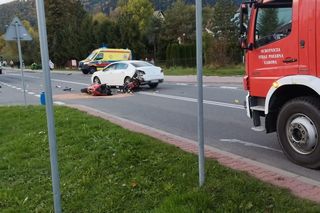 Koszmarny karambol pod Nowym Sączem. Jednoślad złamał się jak zapałka