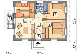 Dom letniskowy EC01b Pod tęczą wariant II - wizualizacje i plan