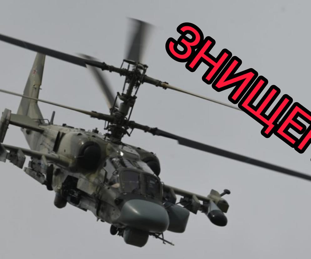 Ukraina/ Wojsko informuje o zestrzeleniu kolejnego rosyjskiego śmigłowca Ka-52 Aligator