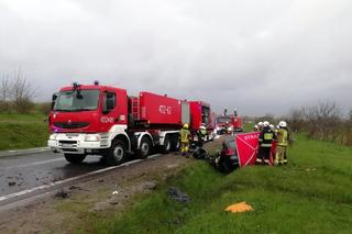 Wypadek na obwodnicy Leżajska. Spłonęła cysterna, zginął kierowca Audi