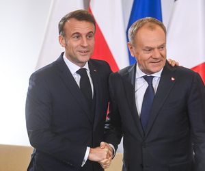 Donald Tusk z Emmanuelem Macronem