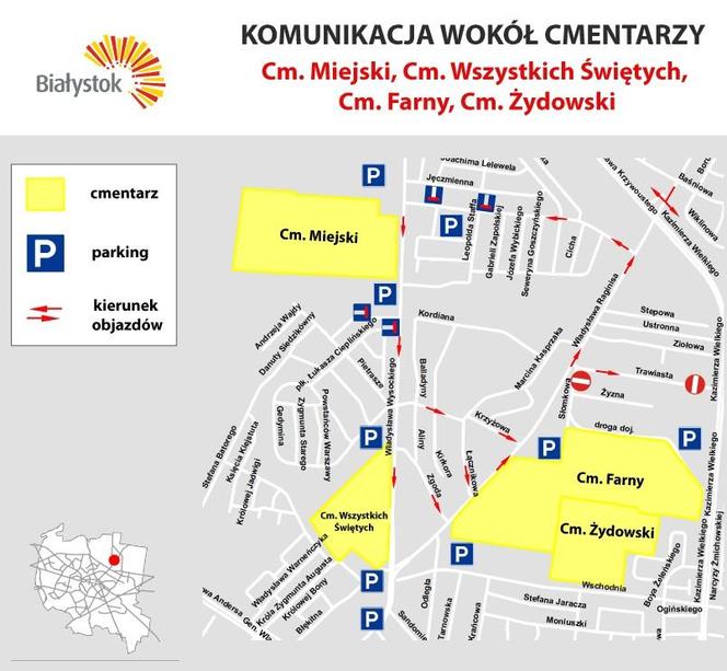 Zmiana organizacji ruchu na Wszystkich Świętych. Utrudnienia na drogach w Białymstoku 1 listopada