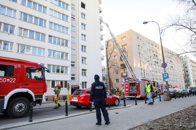 Pożar w bloku na Złotej w Warszawie (13.12.2024)