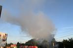Pożar w ogródku działkowym w okolicach ulicy Lewinowskkiej i Łodygowej