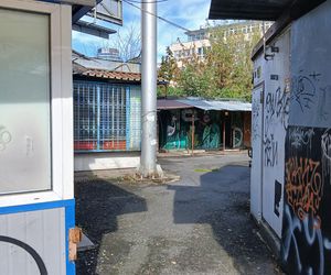 Dawne targowisko przy ul. Kopińskiej w Warszawie