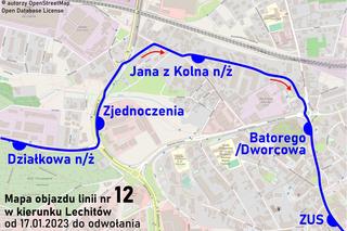 Zmiany w kursowaniu MZK w Zielonej Górze, styczeń 2023