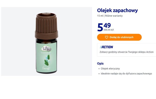 Olejki eteryczne Action