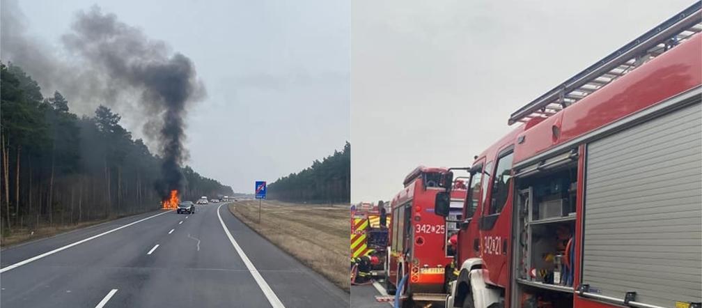 Pożar na obwodnicy w Toruniu. Płonęło auto