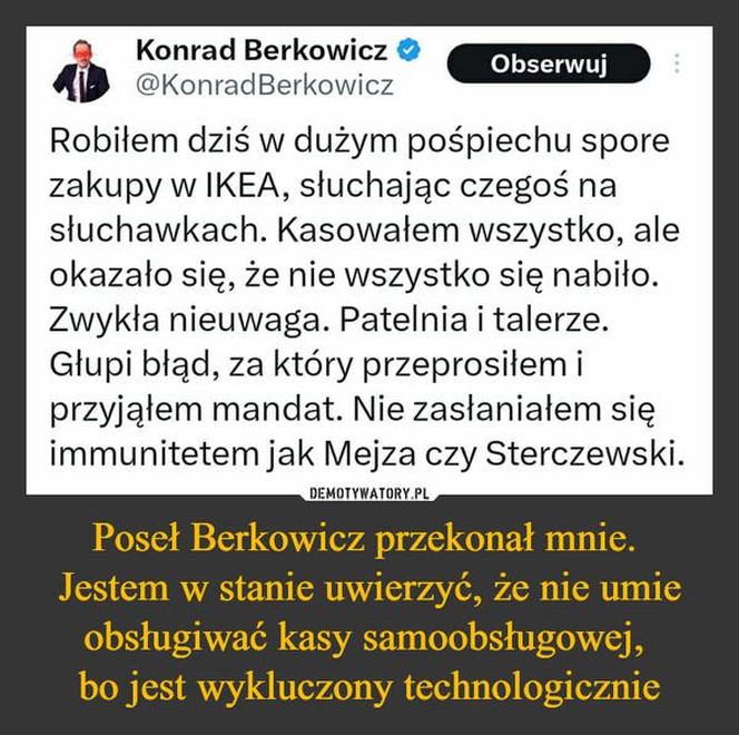 Konrad Berkowicz i zakupy w IKEI. Najlepsze memy internautów