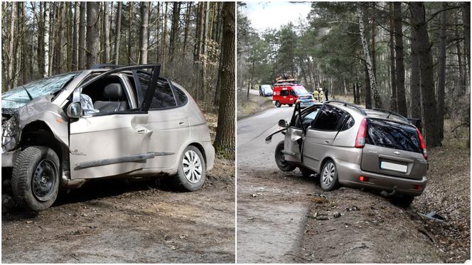Śmigłowiec zabrał ją do szpitala w Płocku! Jej chevrolet uderzył w drzewo [ZDJĘCIA]