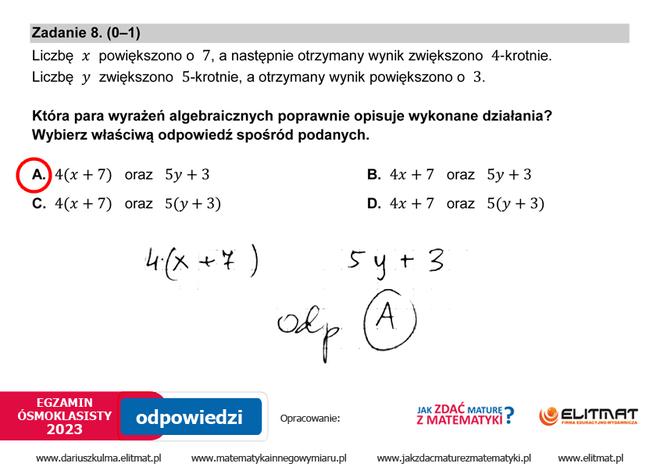 Egzamin ósmoklasisty 2023: matematyka. Zadania, arkusze CKE i odpowiedzi z matematyki [24.05.2023]