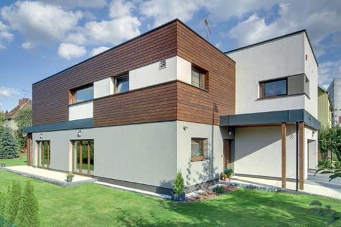 Połączenie materialów elewacyjnych