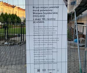 Park imienia Wisławy Szymborskiej przy ulicy Karmelickiej w Krakowie