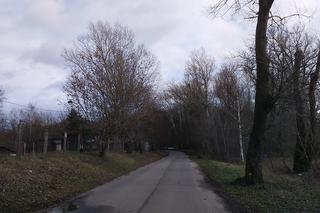 Ulica Przybyszewskiego i dojazd do planowanego mostu tymczasowego
