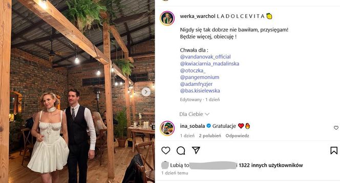 Weronika Warchoł i Marcin Urbanke wzięli ślub