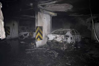 Pożar w garażu w Ząbkach