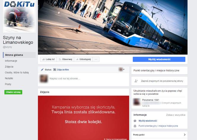 Szyny na Limanowskiego