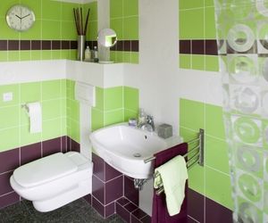 Układanka ceramiczna w kolorze zielonym i fioletowym