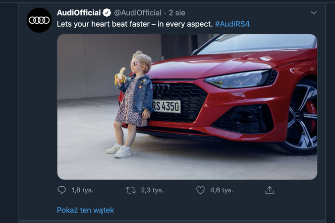 Reklama Audi spotkała się z falą krytyki